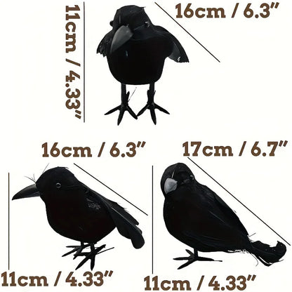 6-Piece Black Crow Halloween Decor