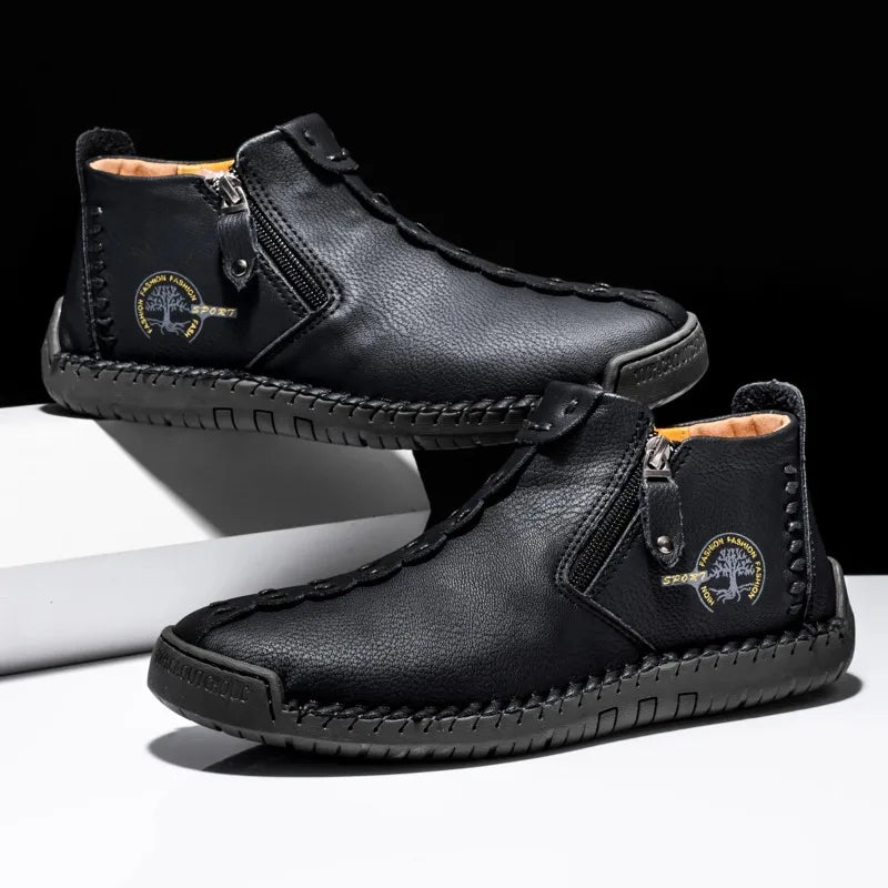 2026 New Style Comfortable Loafers Fashion Ethnic Style Casual Shoes Men's Slip-on Spring Breathable Boots Plus Size Ankle Boots